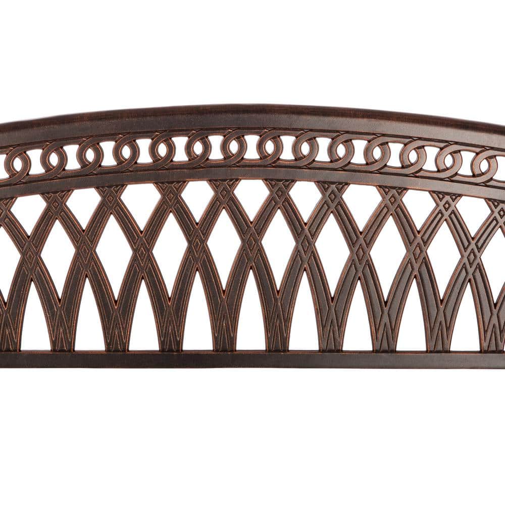 Simone 40" Antique Bronze Cast Aluminum Patio Bench