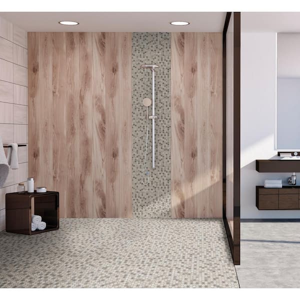 Pixie Wave Blue/Dark Blue 4.5 in. x 8.25 in. Penny Round Smooth Glass Mosaic Tile Sample