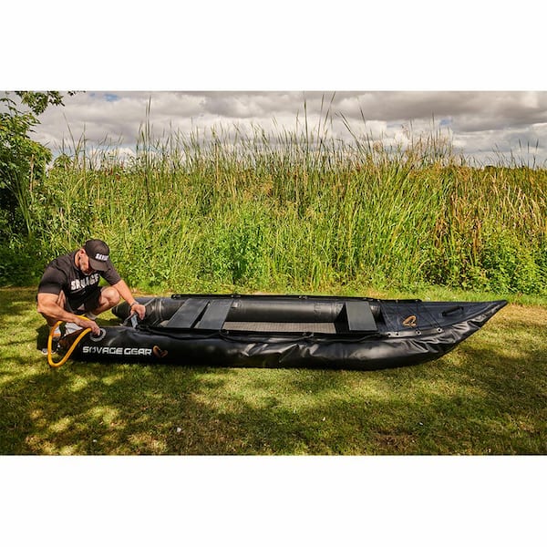 2-Person Inflatable Kayak Fishing PVC Kayak Rowing Boat with Pump, Paddle, Inflatable Mat, Repair Kit, Fin