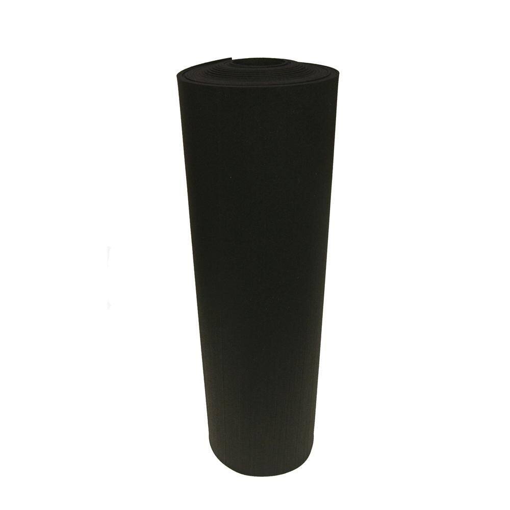 Recycled Flooring 3/8 in. T x 4 ft. W x 7 ft. L Black Rubber Flooring Mats (28 sq. ft.)