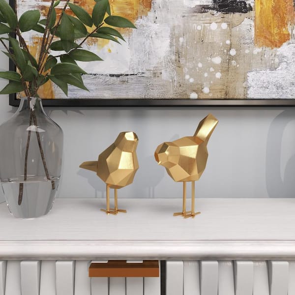 CosmoLiving by Cosmopolitan Modern Gold 8 in. x 7 in. Bird