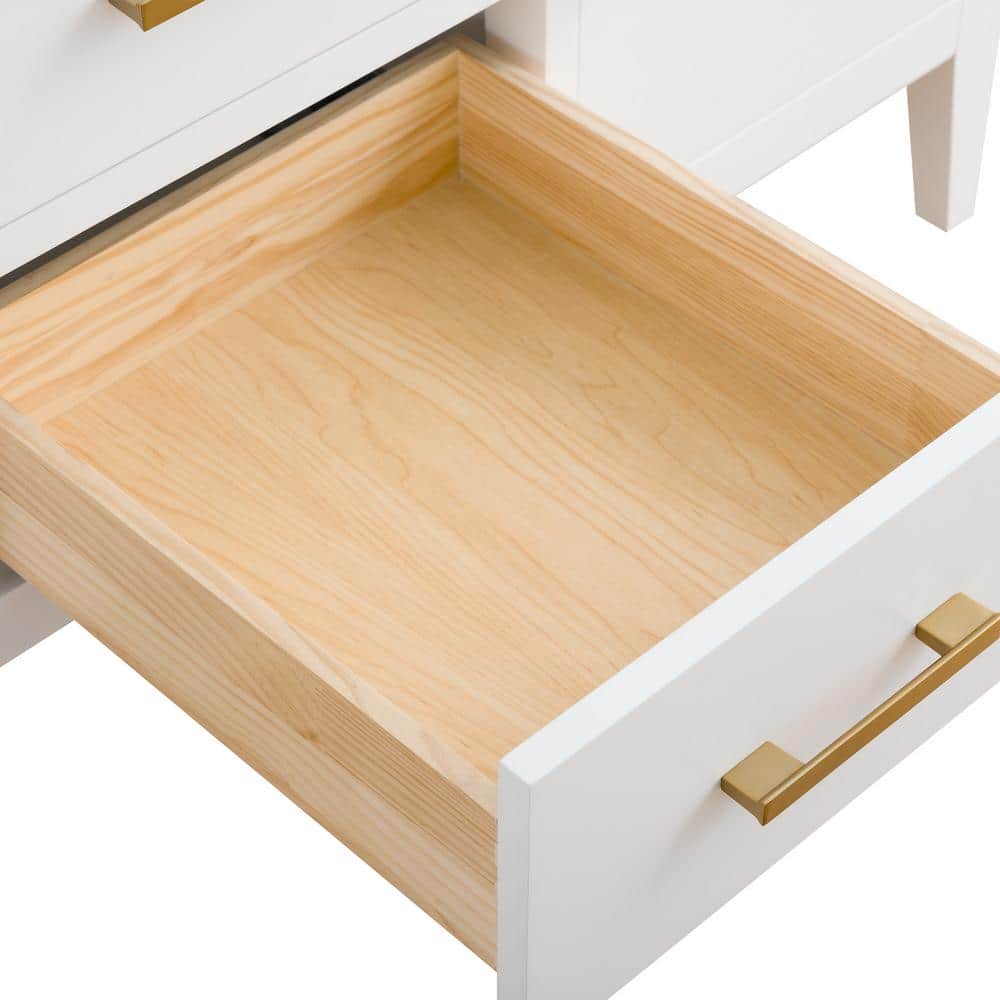 White 48'' Single Bathroom Vanity with Engineered Marble Top