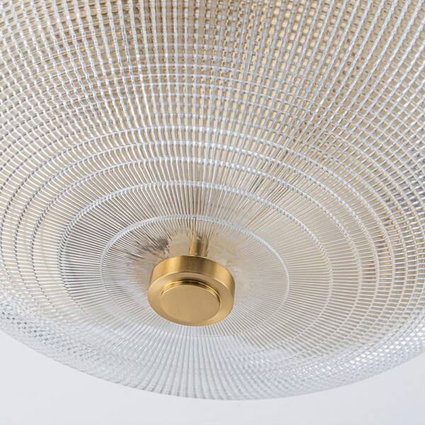 EDISLIVE Kost 3-Light Brass 16 in. Gold Flush Mount Ceiling Light