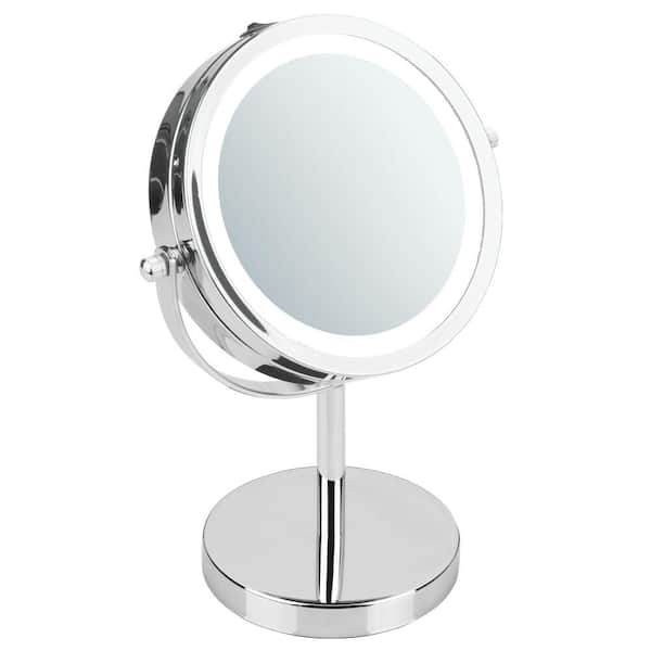 IDESIGN Lighted Vanity Mirror 10 in. in Silver