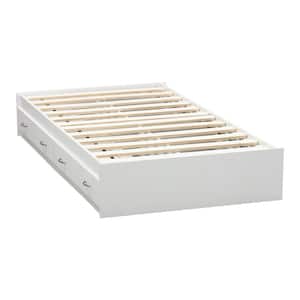 Fundamental Series White Twin Size Mates Bed with 2-Drawers