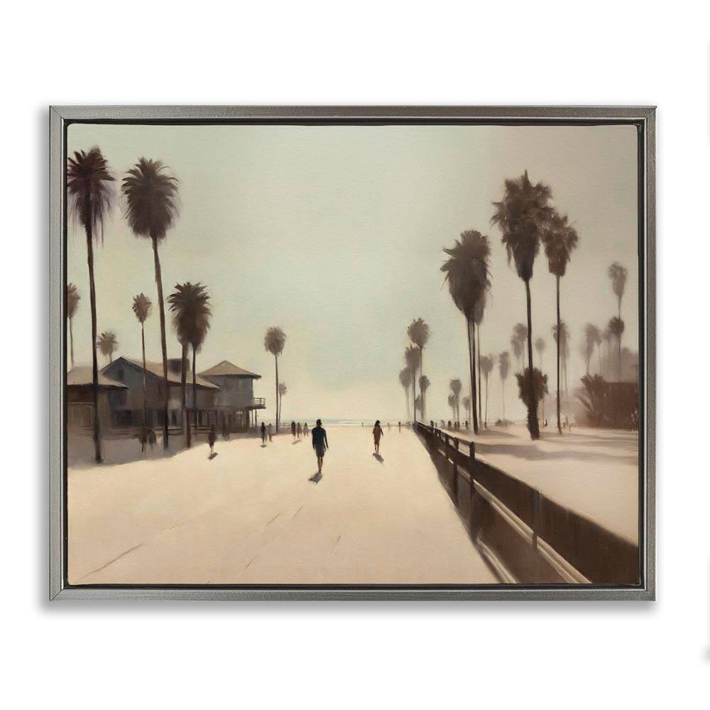 Midday Sun Beach View by Noah Bay Gray Floater Frame Nature Graphic Art Print 17 in. x 21 in. price history on PriceWatchPro