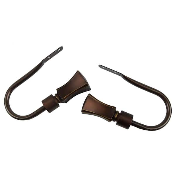 Fort Decorative Cocoa Steel Hook Curtain Holdback (Set of 2)