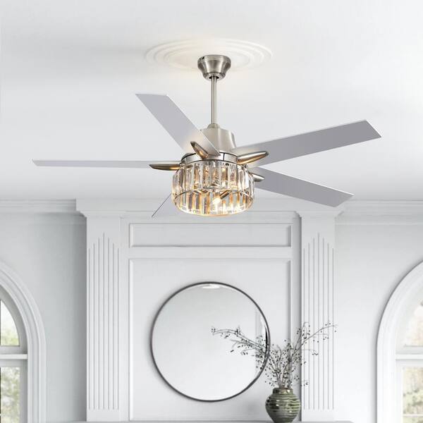 Highbury 52 In Indoor Brushed Nickel Ceiling Fan With Light Kit Shelly Lighting