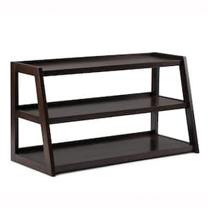 Sawhorse Solid Wood 48 in. Wide Modern Industrial TV Media Stand in Dark Chestnut Brown For TVs up to 55 in.