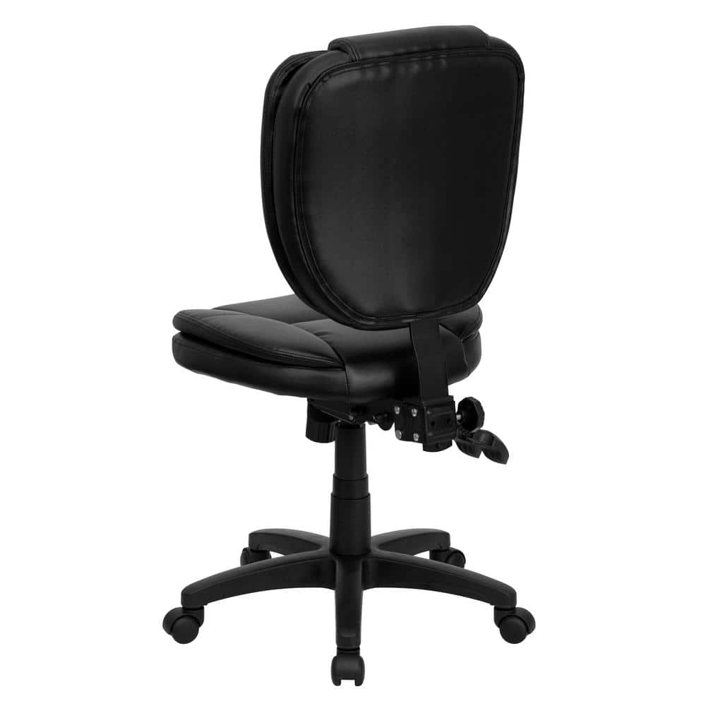 Ergonomic Mid-Back Black LeatherSoft Swivel Task Chair with Synchro Tilt
