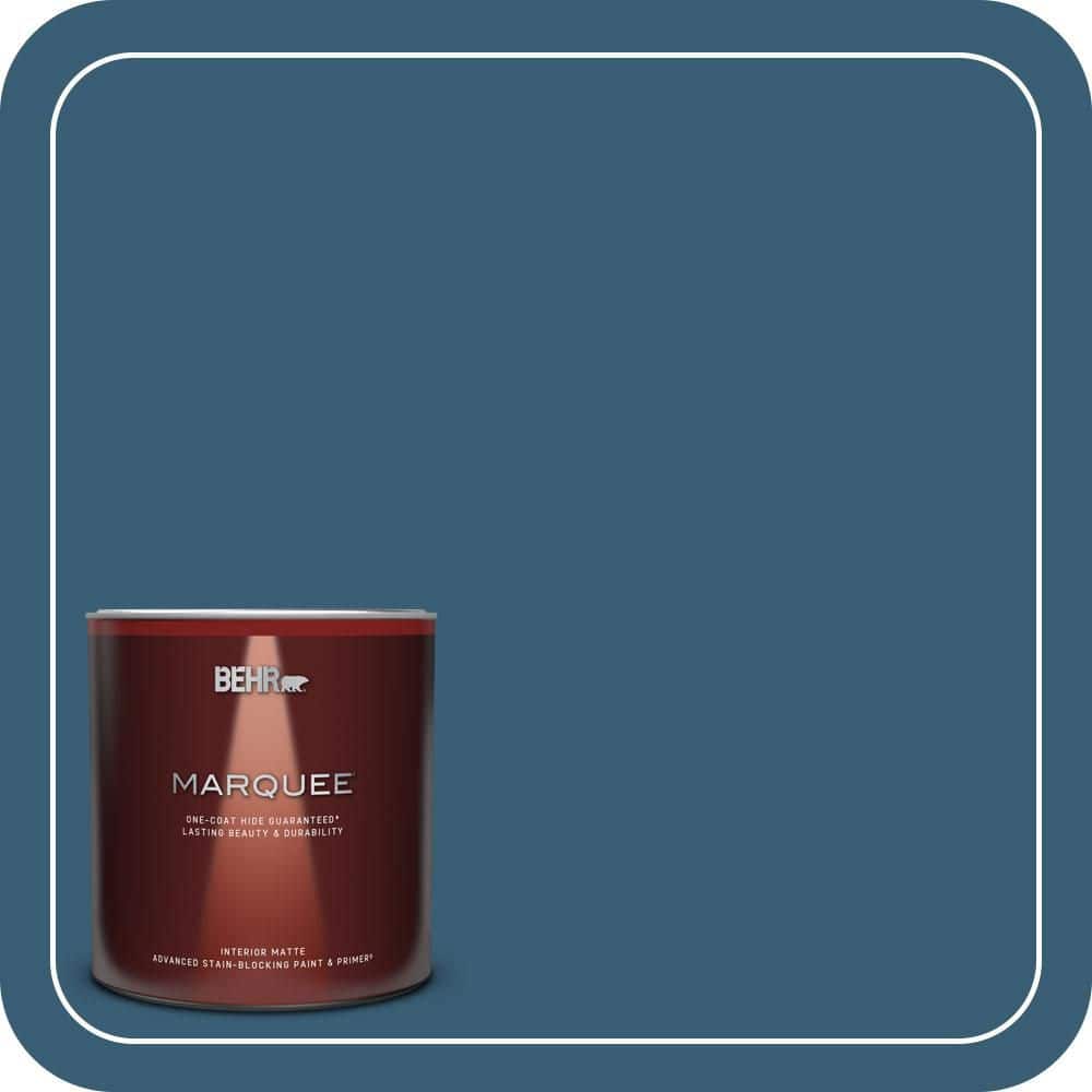 1 Qt. #S490-7 Superior Blue One-Coat Hide Matte Interior Paint & Primer product image for price tracking