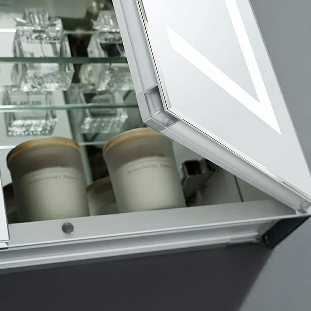 Mirrored Frameless LED Lighted Medicine Cabinet with Defogger