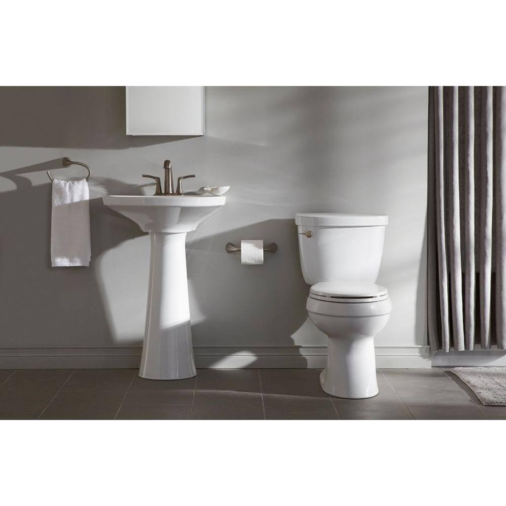 Cimarron Elegant White Ceramic Oval Pedestal Bathroom Sink