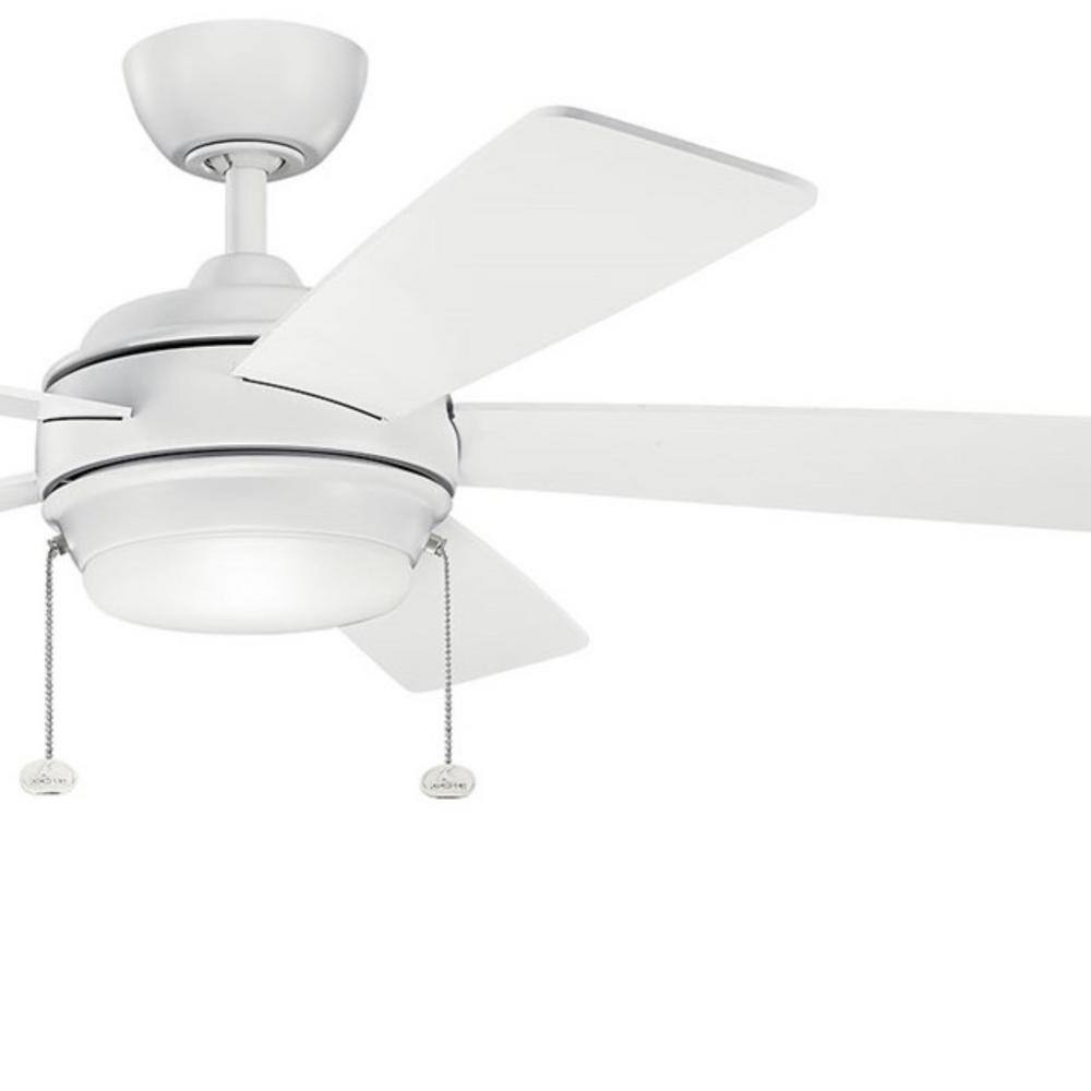 Matte White 52" Ceiling Fan with LED Light and 5 Blades