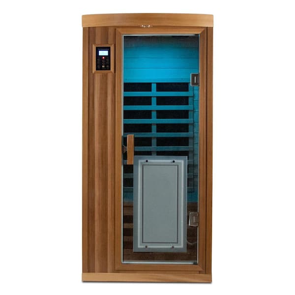 LIVACA Deluxe Red Cedar 1-Person Far Infrared Sauna with 8 Heating