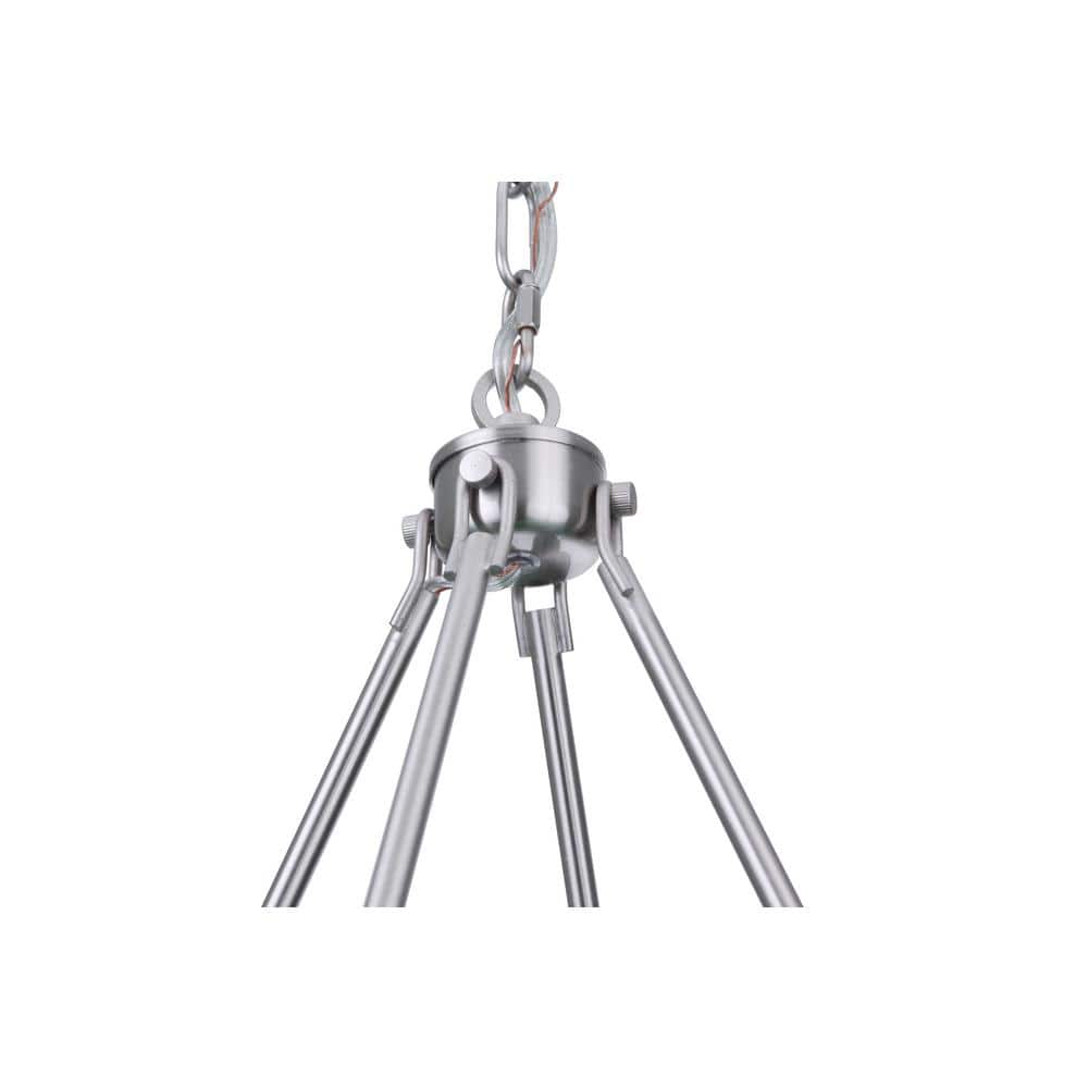 Brushed Nickel 6-Light Mini Crystal Candle Chandelier