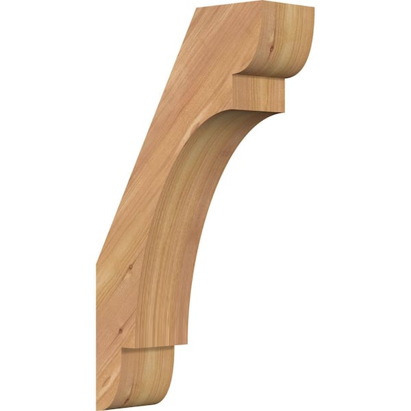 Ekena Millwork 3 1/2"W x 10"D x 18"H Olympic Smooth Knee Brace, Western Red Cedar