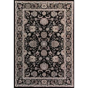 Arabella Traditional Border Black 5 ft. x 8 ft. Area Rug