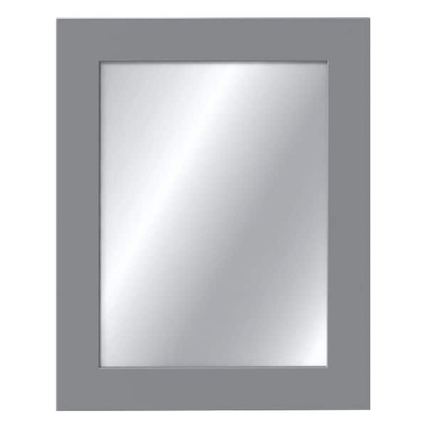 Home Decorators Collection Hawthorne 24 in. W x 30 in. H Rectangular Wood Framed Wall Bathroom Vanity Mirror in Twilight Gray