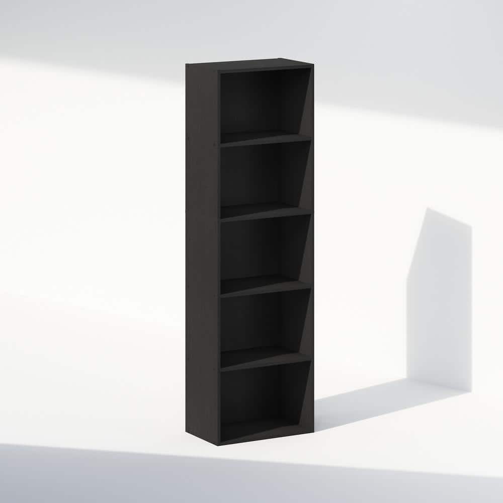 Reed 52 in. Tall Blackwood Wood 5-Shelf Bookcase