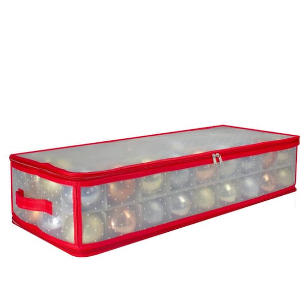 Northlight 29 in. Transparent Zip Up Christmas Storage Box- Holds 80 Ornaments