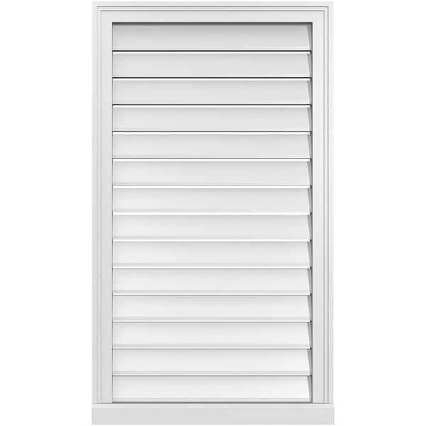 Ekena Millwork 24 in. x 42 in. Vertical Surface Mount PVC Gable Vent: Functional with Brickmould Sill Frame
