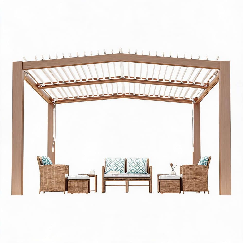 Louvered Pergola 11x13Ft, Outdoor Pergolas with Adjustable Louvered Roof, Reinforced Aluminum Frame price history on PriceWatchPro