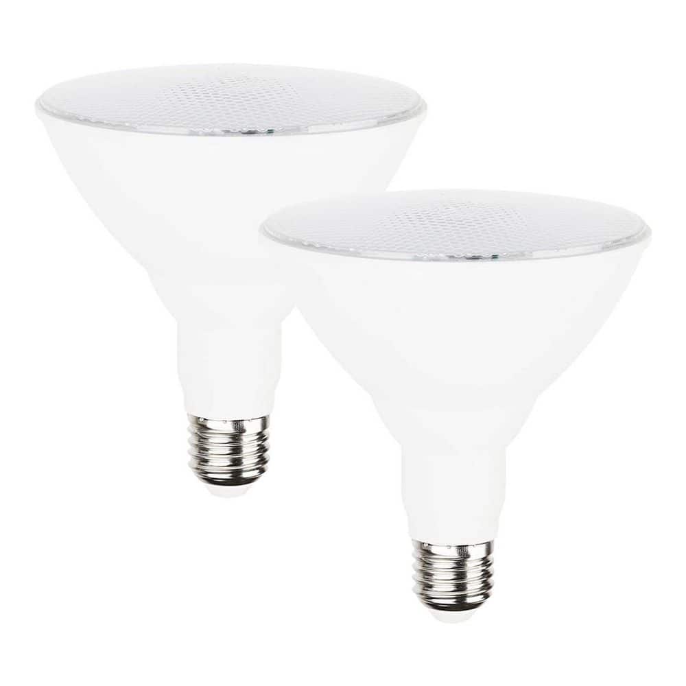 PAR38 100 Watt Equivalent 1500 Lumen 120 Degree White Motion Sensing Dusk to Dawn LED Flood Light Bulb 2 Pack price history on PriceWatchPro
