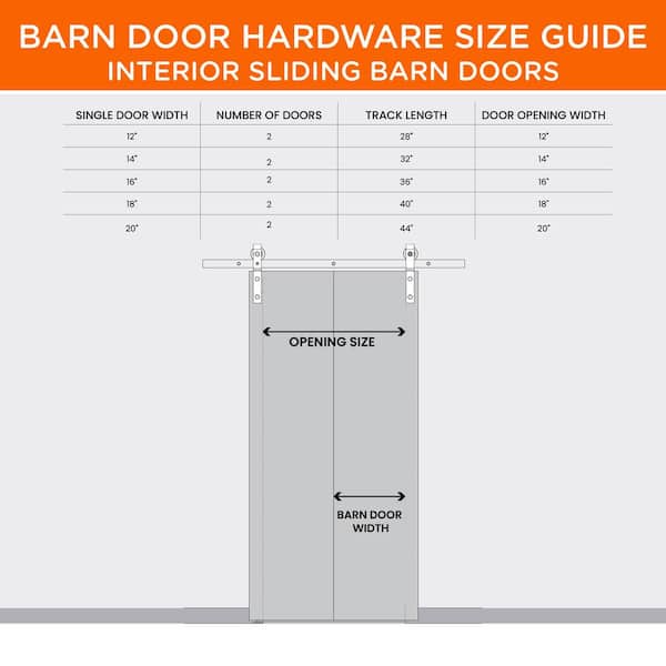 SOCBAZZAR - 40 in. W. x 84 in. 2-Plank Prefinished White MDF Bi-Fold Barn Door with Sliding Hardware kit