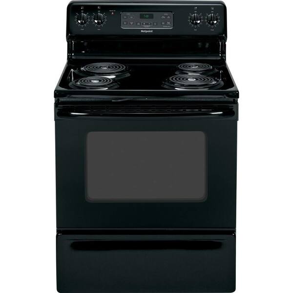 Hotpoint 5.0 cu. ft. Electric Range with Self-Cleaning Oven in Black