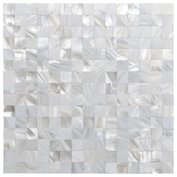 Square Peel & Stick Mosaic Tile Plastic Grid Peel & Stick Mosaic