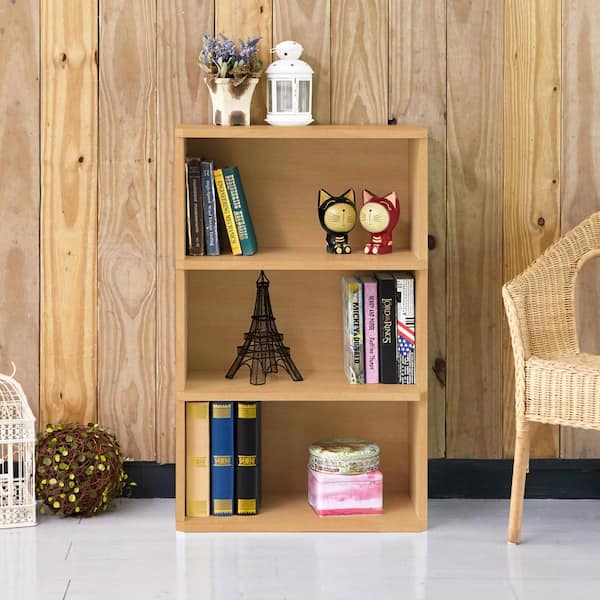 Way Basics Trinity 3-Shelf Natural Eco zBoard Tool-Free Assembly Bookcase Storage Organizer