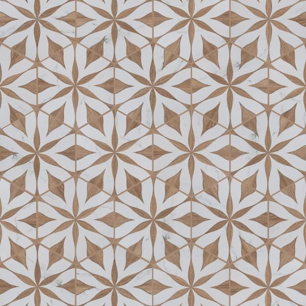 Llama Flower Loire Noce 9 in. x 10 in. Porcelain Floor and Wall Tile (6.89 sq. ft./Case)