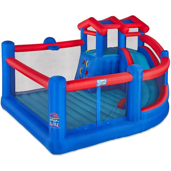SUNNY & FUN Bouncy House for Kids Outdoor with Toddler Slide
