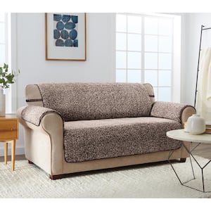 Cambridge Mocha 1-piece Sherpa XL Sofa Furniture Cover