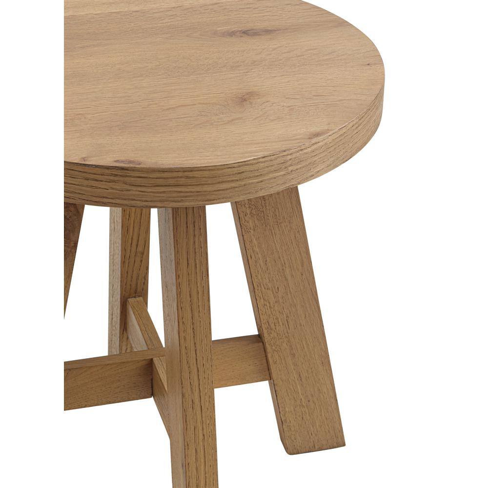 Natural Prairie Oak Round Wood End Table