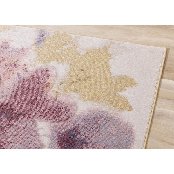 Islae Collections 8 ft. x 11 ft. Yellow Botanical;Organic Indoor Area Rug