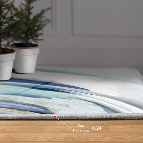 Multi-Colored 5 ft. x 8 ft. Fantasy Shell II Washable Geometric Art Area Rug