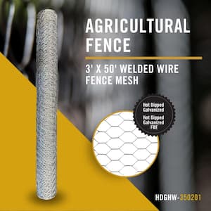 Poultry Netting 3 ft. x 50 ft., 1 in. Hexagonal Mesh, 20-Gauge Hot Dipped Galvanized Steel