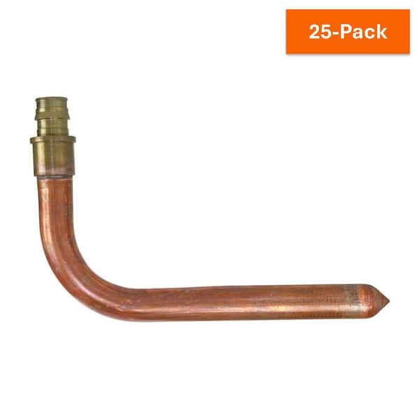Uponor ProPEX 3/4 in. PEX-A Expansion Barb Lead-Free Brass x 8 in. Copper Stub-Out 90° Elbow (25-Pack)