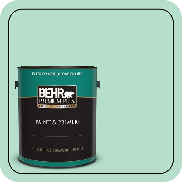 BEHR PREMIUM PLUS 1 gal. #MQ4-18 Free Spirit Semi-Gloss Enamel Exterior Paint & Primer