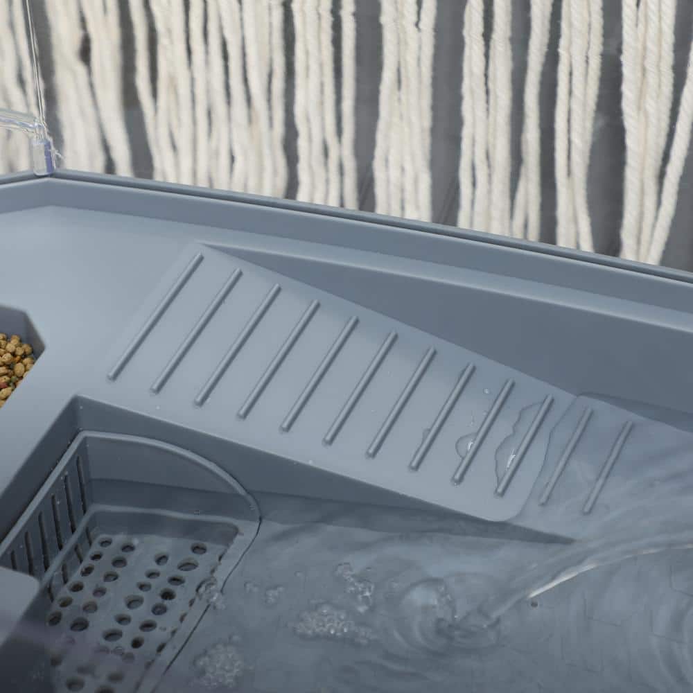 Clear and White Turtle Tank Kit with Filtration and Basking Platform