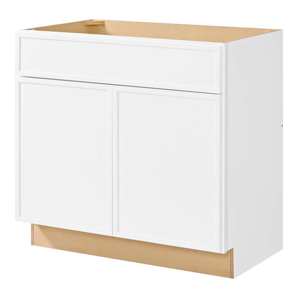 Leyton 36 in. W x 21 in. D x 34.5 in. H Ready to Assemble Plywood Slim Shaker Bath Sink Base Cabinet in Alpine White price history on PriceWatchPro