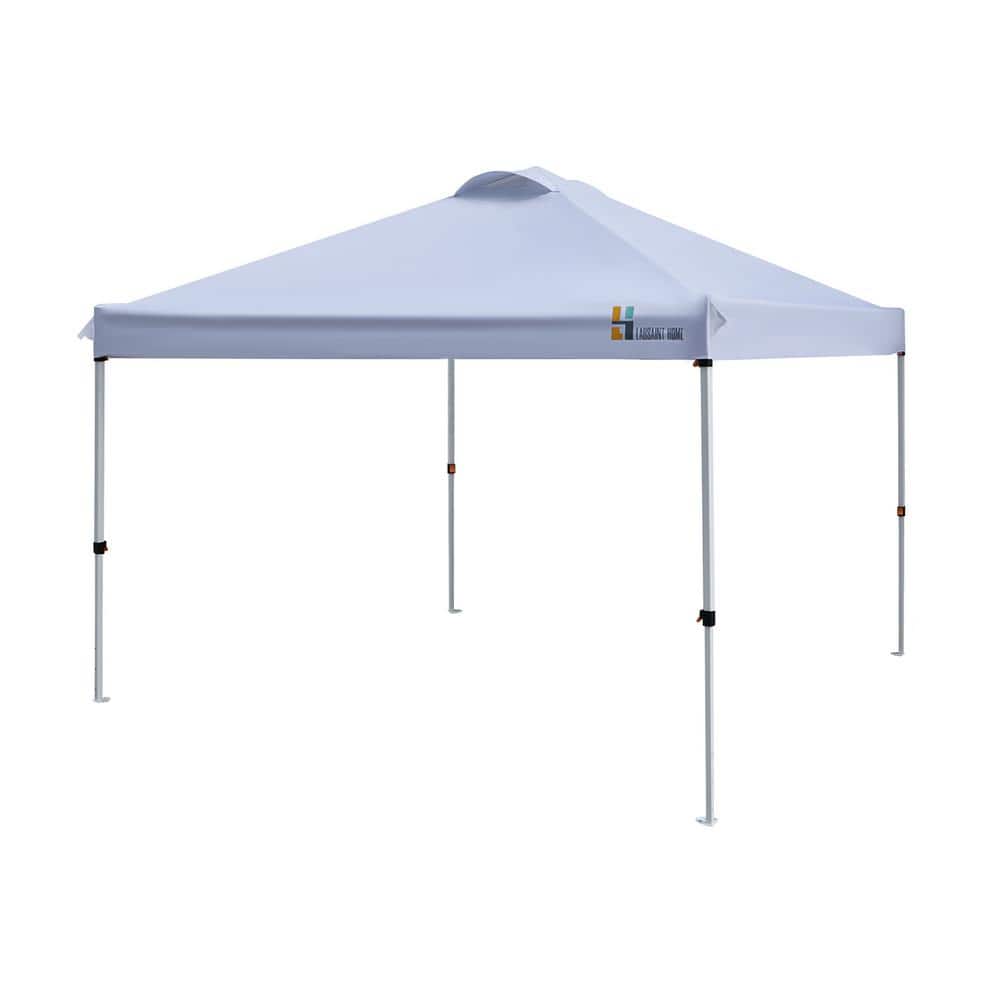 10 ft. x 10 ft. White Pop Up Canopy Portable Folding Instant Canopy Tent wi