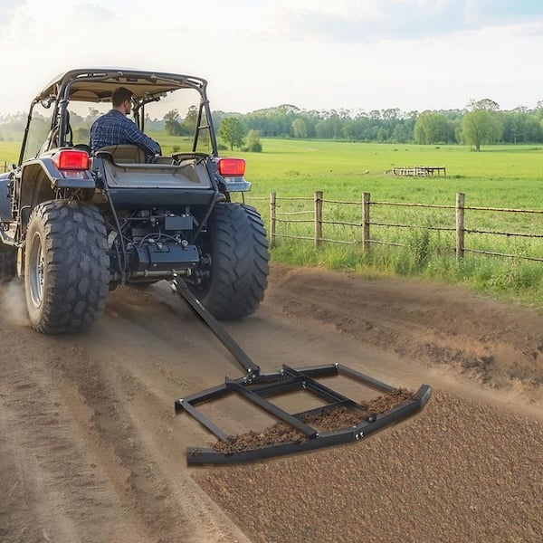 Driveway Drag, 67.7 in. Width Tow Behind Drag Harrow, Q235 Steel Driveway Grader with Adjustable Bars