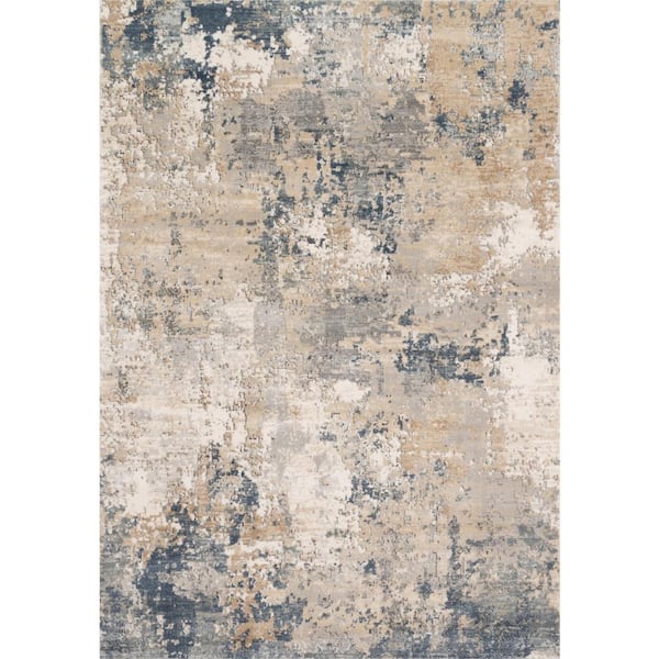 LOLOI II Teagan Sand/Mist 2 ft. 8 in. x 4 ft. Modern Abstract Area Rug