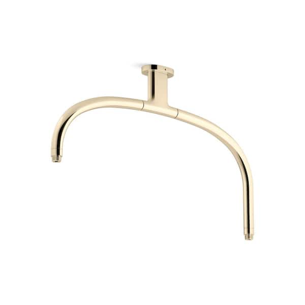 Sterling Statement Ceiling Mount Dual Rainhead Shower Arm in Vibrant French Gold