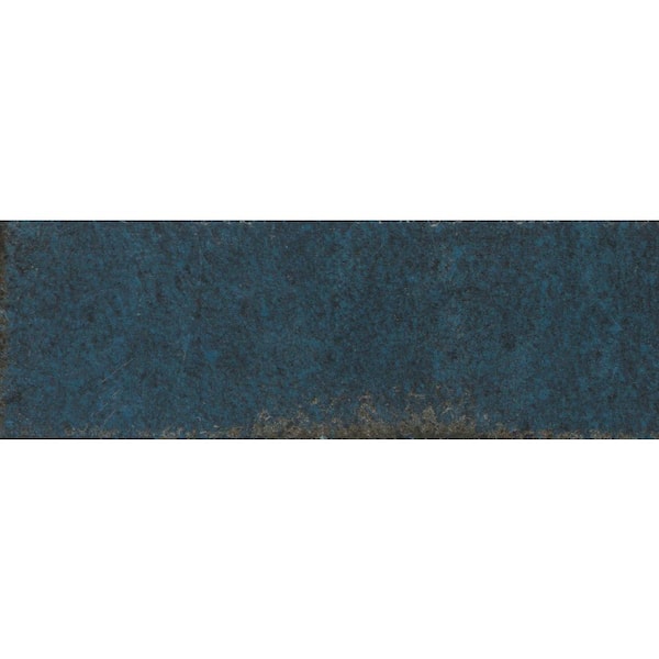 Unbranded Inhale Azul 4 in. x 12 in. Glossy Porcelain Floor and Wall Tile (12.27 Sq. Ft./ Case)