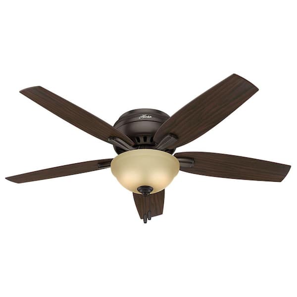 Newsome 52 in. Indoor Premier Bronze Bowl Light Kit Low-Profile Ceiling Fan