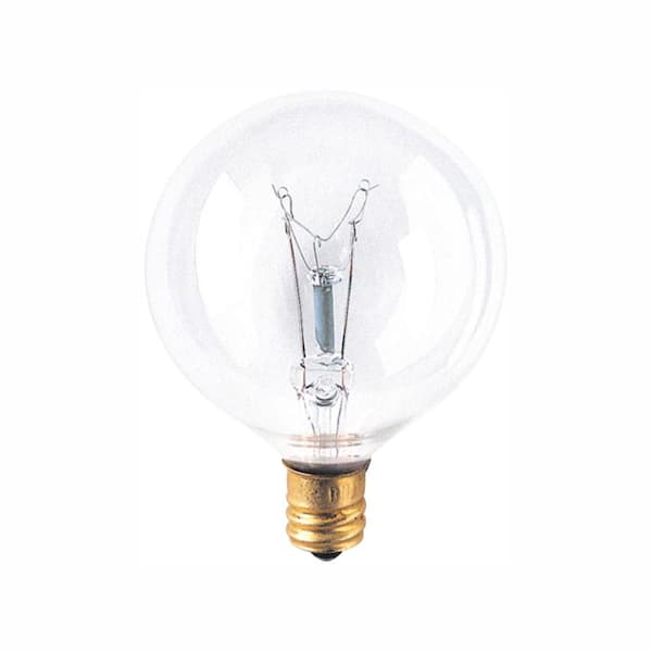 Bulbrite 25-Watt Warm White Light G16.5 (E12) Candelabra Screw Base Dimmable Clear Incandescent Light Bulb, 2700K (25-Pack)